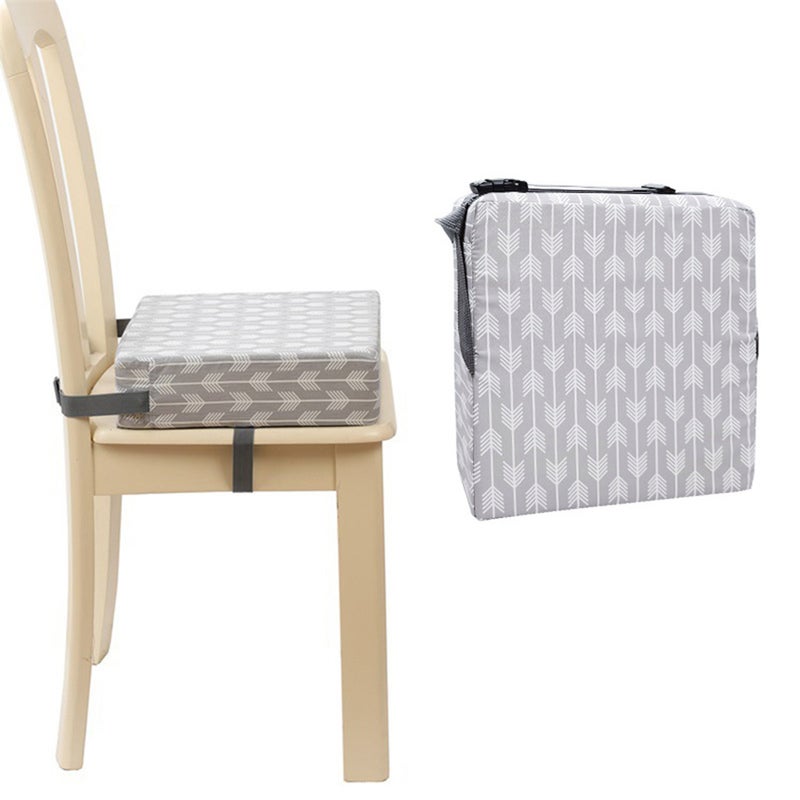Kids Booster Seat: 32.5 * 32.5cm Grey 8cm Height - Water-resistant Fabric High Density Sponge Portable Booster Seat for Toddler Home Dining, Outdoor Travel, Restaurant Use - Image 1