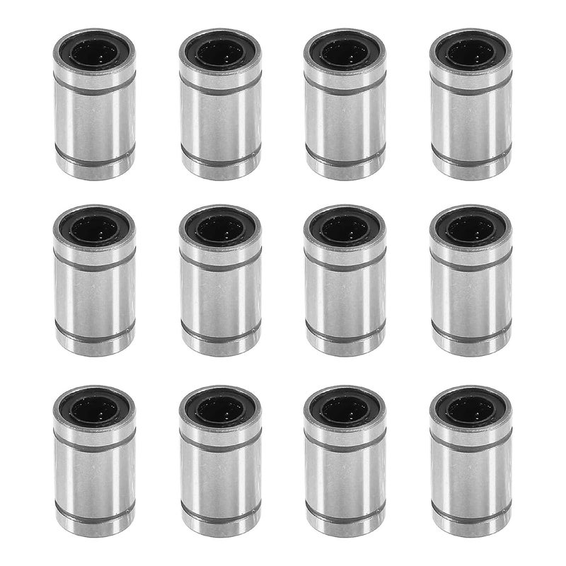 MELIFE 12PCS LM8UU Linear Ball Bearings 8mm Bore Dia Linear Motion Bushing with Double Side Rubber Seal Great for CNC Machine 3D Printer - Image 1