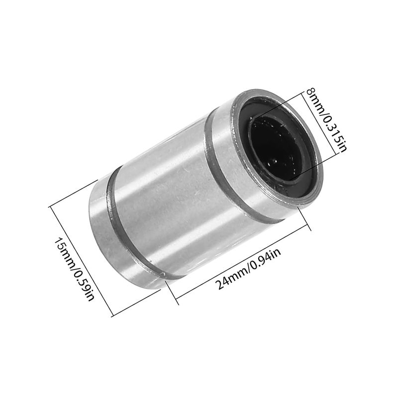 MELIFE 12PCS LM8UU Linear Ball Bearings 8mm Bore Dia Linear Motion Bushing with Double Side Rubber Seal Great for CNC Machine 3D Printer - Image 3