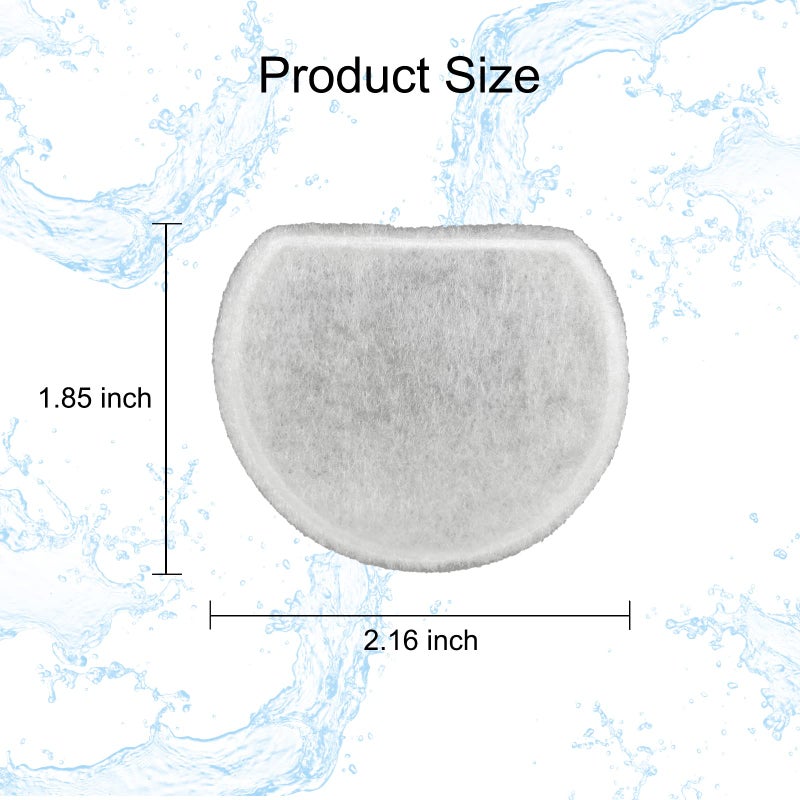 Ukulork 16 Pack Pet Fountain Filter Replacement,8 Carbon Filters and 8 Foam Pre-Filter Replacement Compatible with Multiple Pet Water Dspensers Water Bowl - Image 4