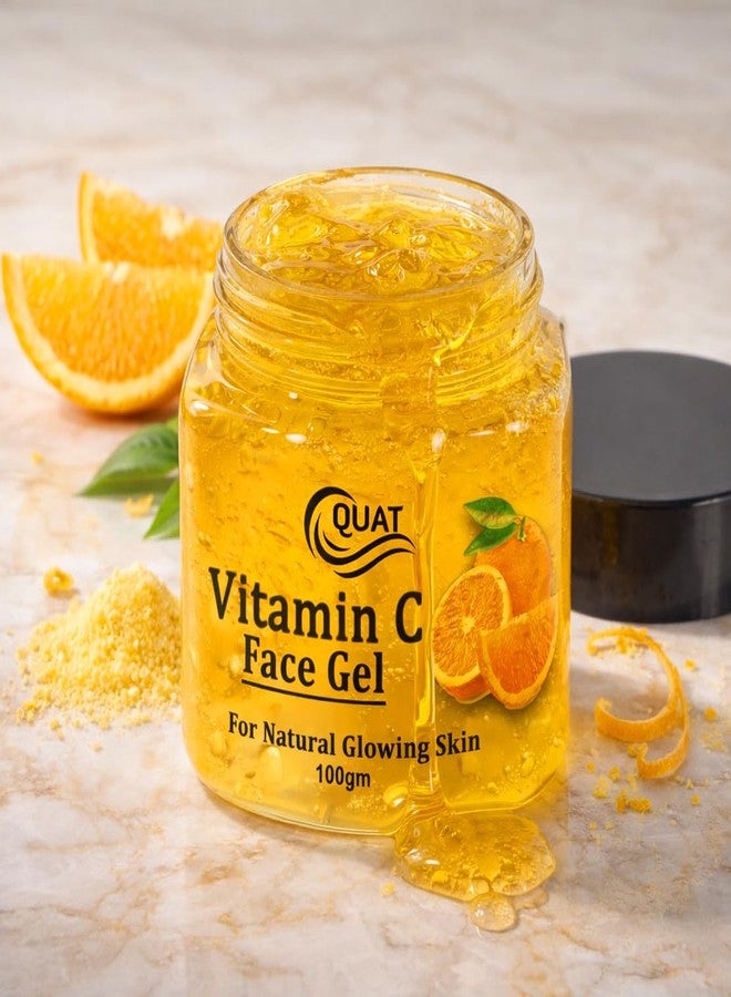 Quat Vitamin C Face Gel for Natural Glowing Skin, Brightening, Deep Hydration, Fades Dark Spots, 100gm - Image 1