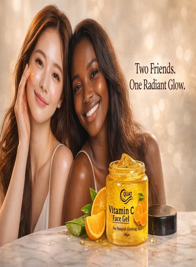 Quat Vitamin C Face Gel for Natural Glowing Skin, Brightening, Deep Hydration, Fades Dark Spots, 100gm - Image 3
