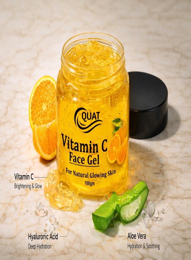 Quat Vitamin C Face Gel for Natural Glowing Skin, Brightening, Deep Hydration, Fades Dark Spots, 100gm - Image 5