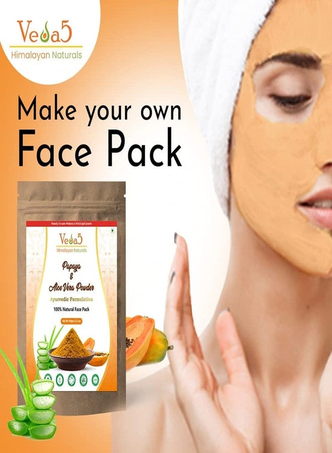 Veda5 Papaya & Aloe Vera Face Pack | Acne Reduction & Anti-Wrinkle | Promotes Radiant Glow | 100% Natural | Hydrates & Softens | 100g - Image 4