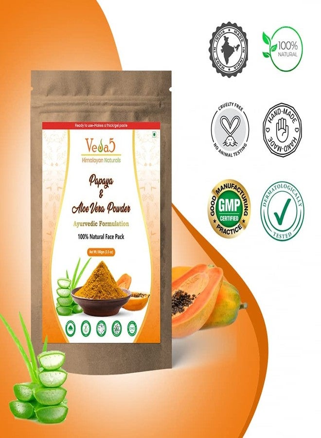 Veda5 Papaya & Aloe Vera Face Pack | Acne Reduction & Anti-Wrinkle | Promotes Radiant Glow | 100% Natural | Hydrates & Softens | 100g - Image 5