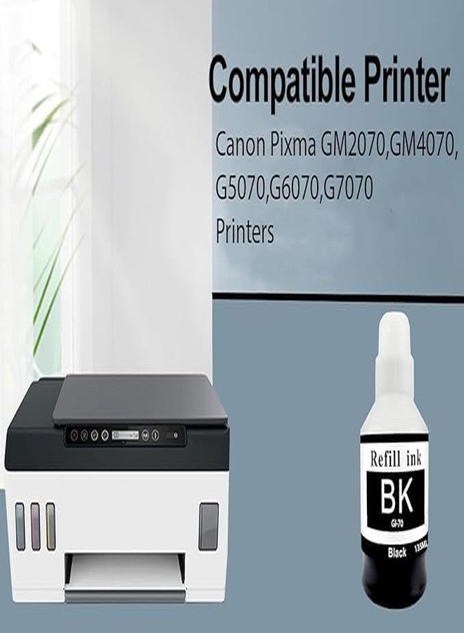 عبوة حبر GPN PRINT GI-70 الممتازة متوافقة مع طابعات Canon PIXMA GM2070 و GM4070 و G5070 و G6070 و G7070 (عبوة واحدة سوداء) - Image 2