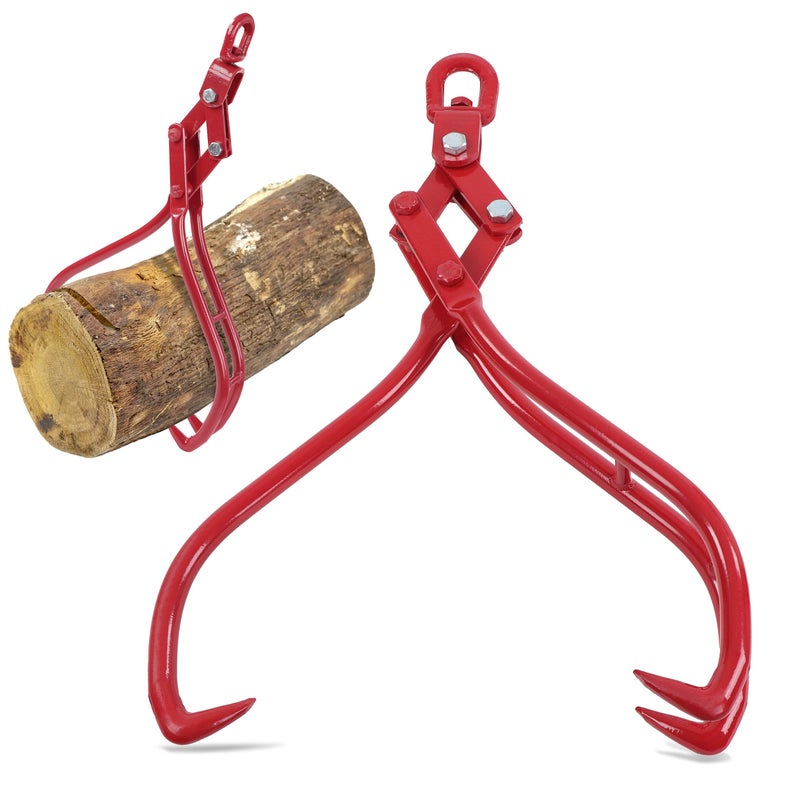 Felled Felled 28in Log Lifting Tongs  38in Cap Large Steel Timber Log Grapple Skidding Tongs for Wood Logging Equipment 