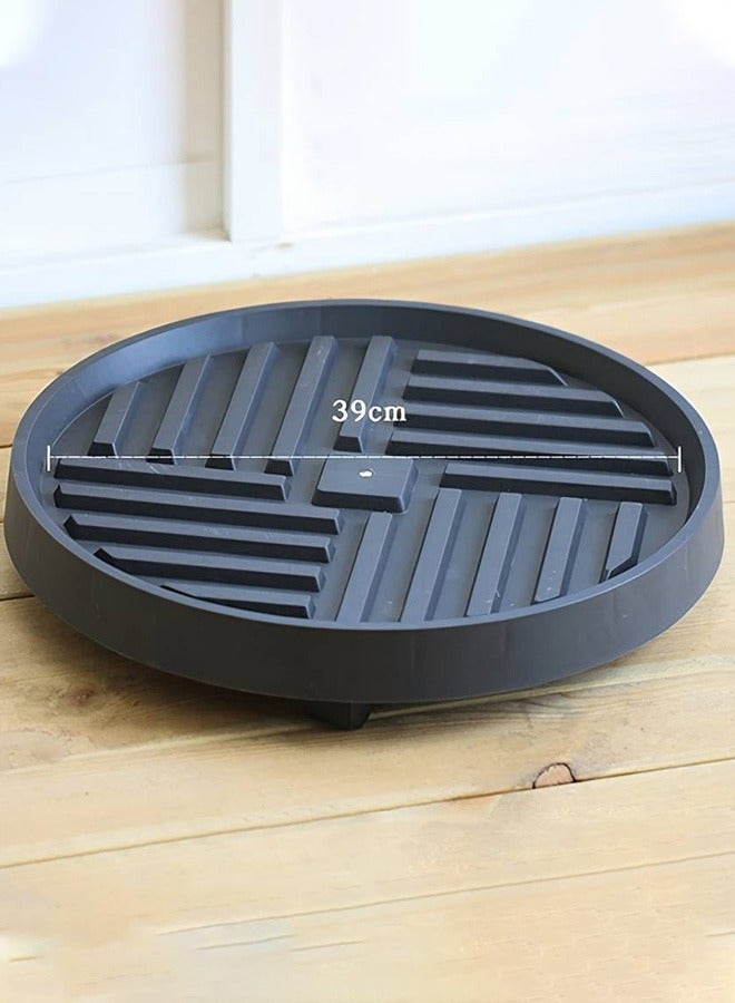 Taimi Flower Stand Multi Use And Plastic Water Tray For Indoor And Outdoor Gardens Size 39 Cm Gray - Image 1