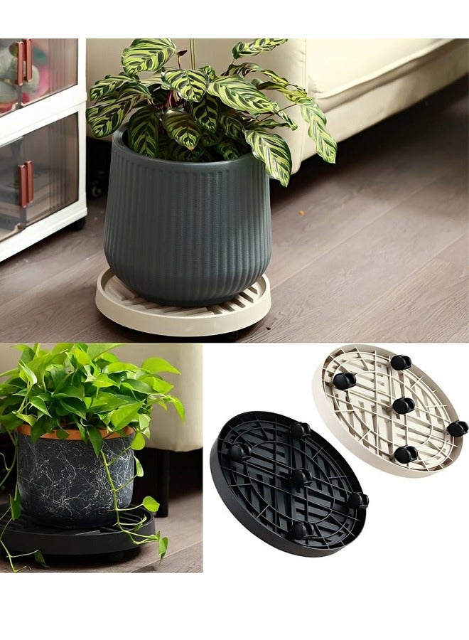 Taimi Flower Stand Multi Use And Plastic Water Tray For Indoor And Outdoor Gardens Size 39 Cm Gray - Image 2