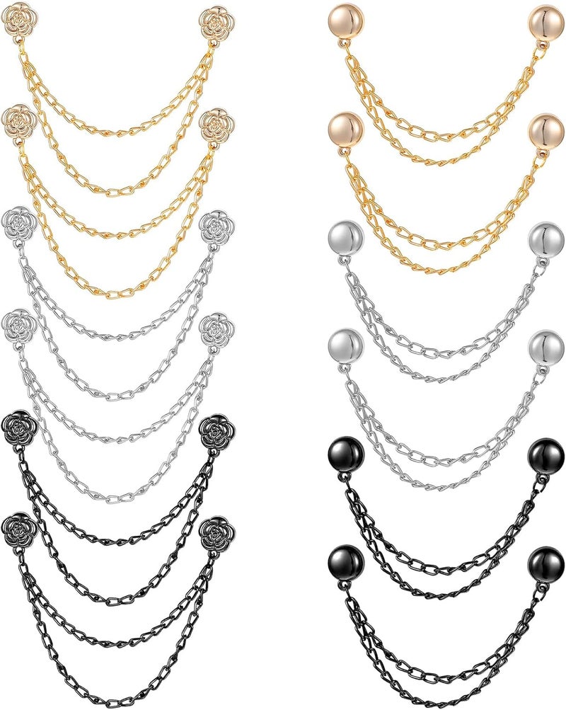 12 attached clips for clothing with attached buttons for shirt with chain to secure t-shirt, shorten, hijab hem, hats, scarves, clothing, long pants, legs, sleeves - Image 1