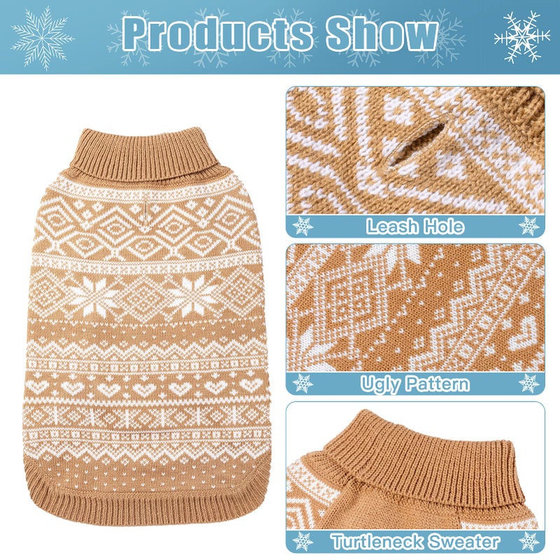 HOMIMP Dog Sweater Argyle - Warm Winter Clothes, Soft Coat for Small Medium and Large Dogs, Ugly Pet Clothing for Boy Girl Puppy - Image 2