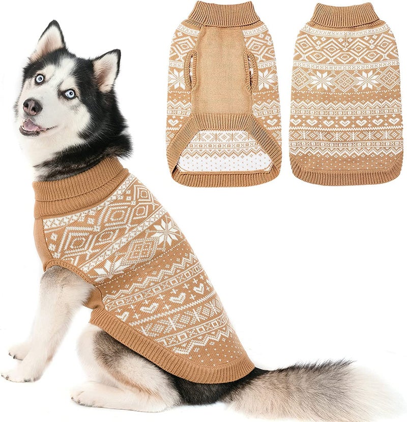 HOMIMP Dog Sweater Argyle - Warm Winter Clothes, Soft Coat for Small Medium and Large Dogs, Ugly Pet Clothing for Boy Girl Puppy - Image 1