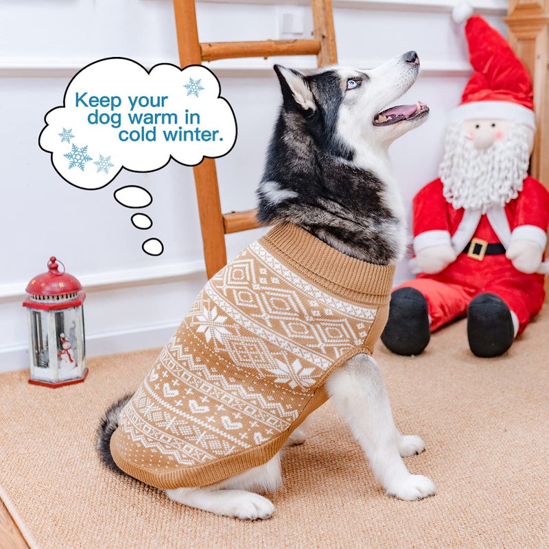 HOMIMP Dog Sweater Argyle - Warm Winter Clothes, Soft Coat for Small Medium and Large Dogs, Ugly Pet Clothing for Boy Girl Puppy - Image 5
