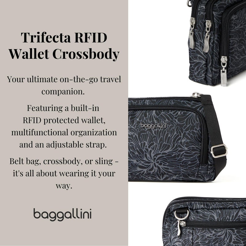 Baggallini Trifecta RFID Wallet Crossbody - 8"x6" Crossbody Bag for Women Convertible Fanny Pack Belt Bag - Image 2