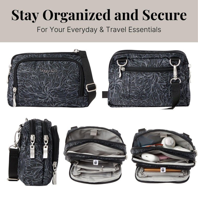 Baggallini Trifecta RFID Wallet Crossbody - 8"x6" Crossbody Bag for Women Convertible Fanny Pack Belt Bag - Image 5