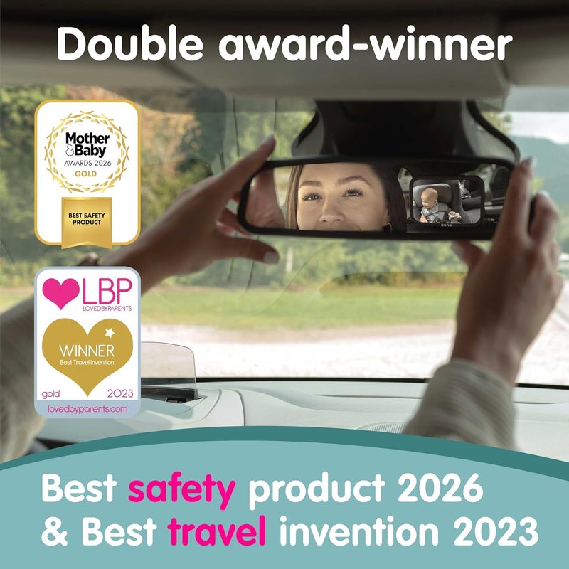 Onco 360° Baby Car Mirror - 2025 Comparison Winner, 100% Shatterproof & Non-Slip, 2024 & 2023 Award Winning, Clear Field of View, Mirror Car Baby Rear Seat (17.5 x 24.5 cm) - Image 2