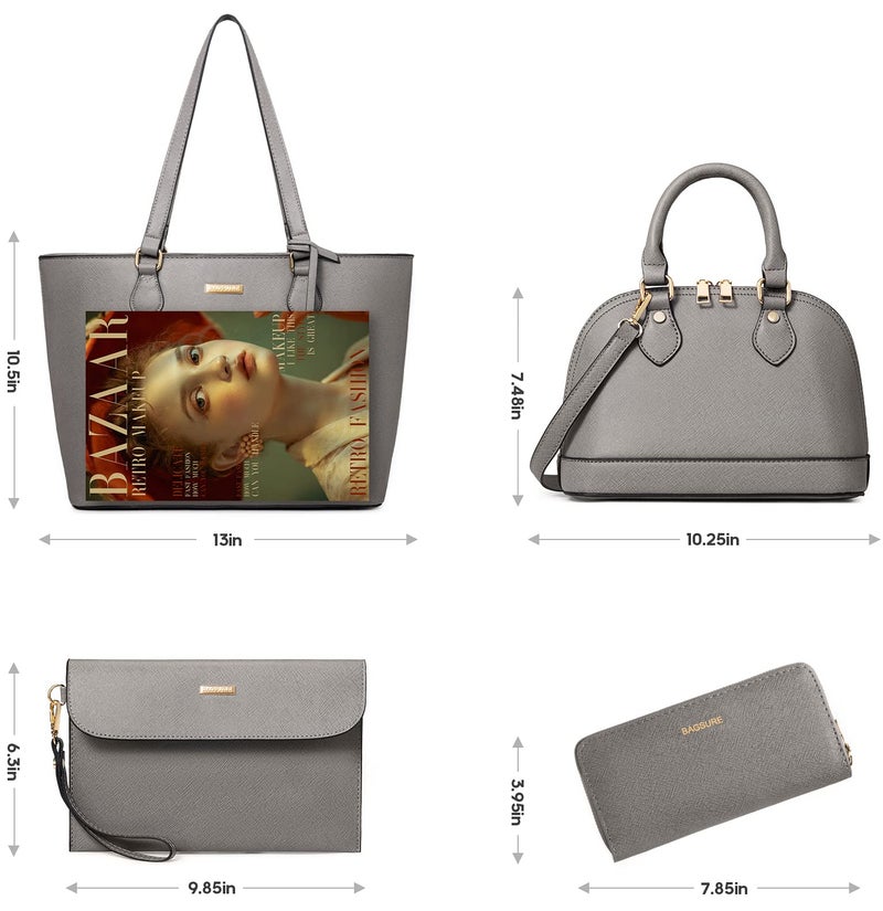 Bagsure 4PCS Women Fashion Handbags Purses Wallet Shoulder Bags Casual Tote Bag Crossbody Bags, Handbag Set Gift for Ladies Girls, Satchel Purse Set for Women - Image 5