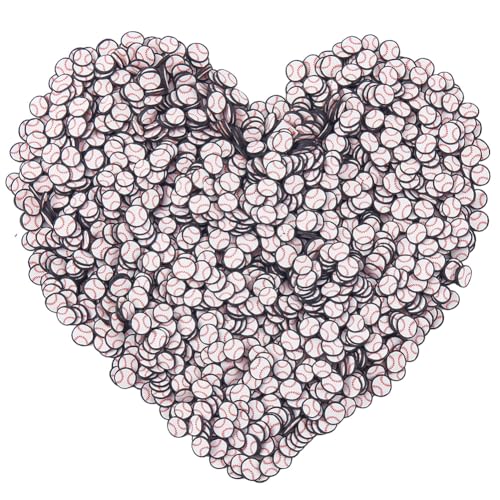 SUNNYCLUE About 100G Baseball Polymer Clay Slices Sports Cabochons Bulk 5mm Sport Softball Flakes Sprinkles Flat Back Charm Small Cabochon Slice for DIY Crafts Nail Arts Cellphone Decoration Supplies - Image 1