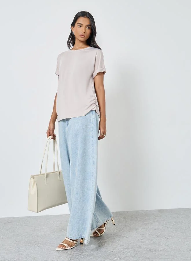 Take Two Solid Short Sleeves Regular Fit T-Shirt