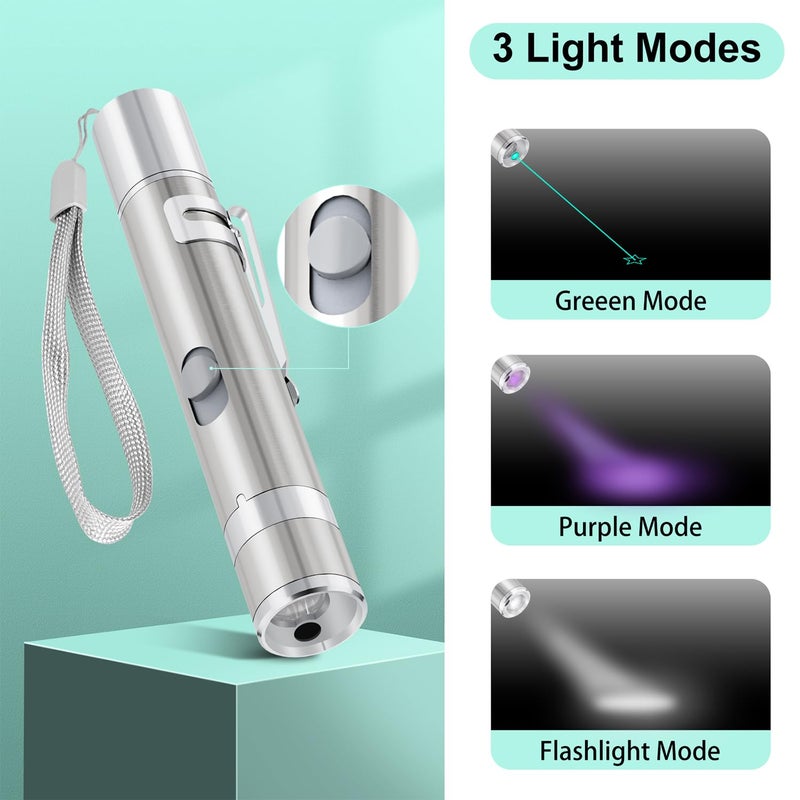 TBTeek Cat Toy, 2in1 Light and Retractable Pole with Feather, Rechargeable, Long Range 5 Modes, Interactive Toy for Indoor Cat Kitten Dog - Image 3