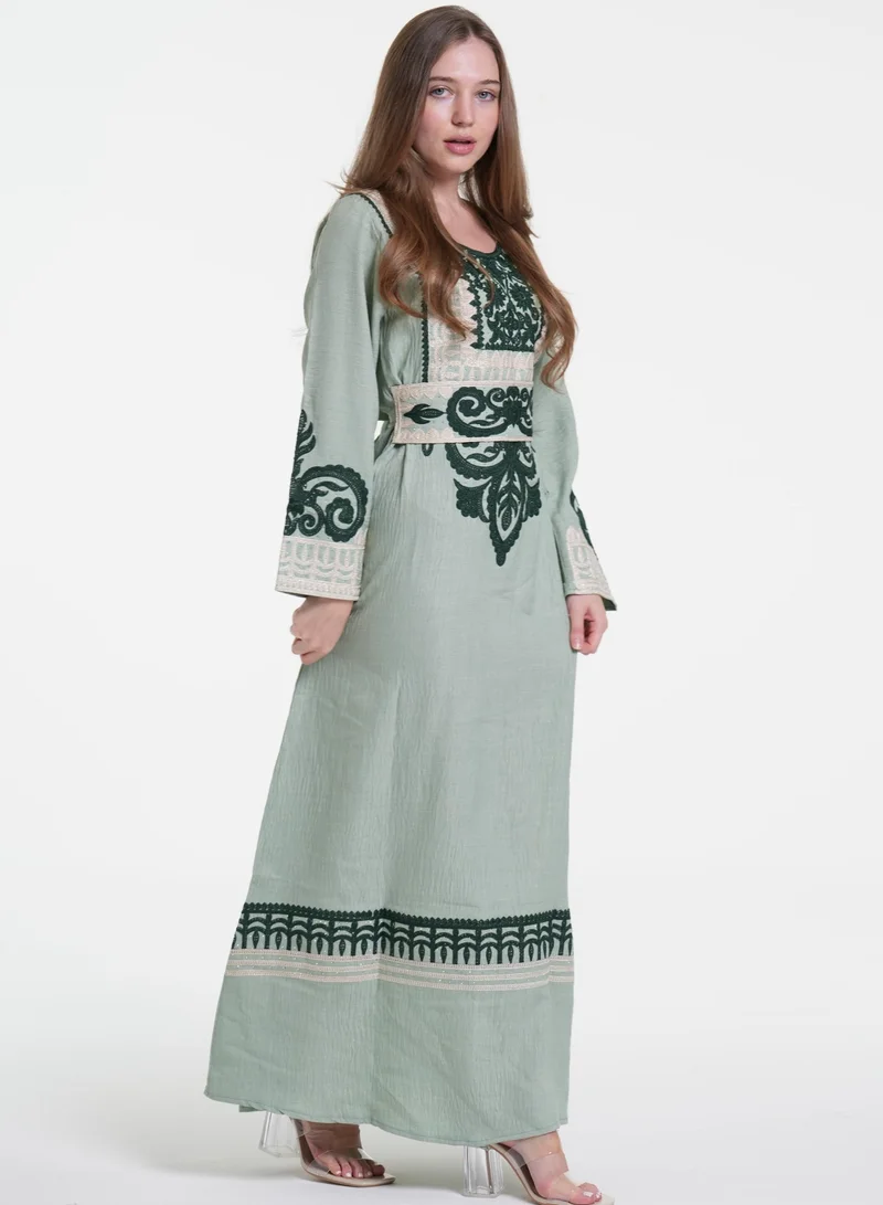 AL BENT AL SHARQIEH printed jalabiya dress