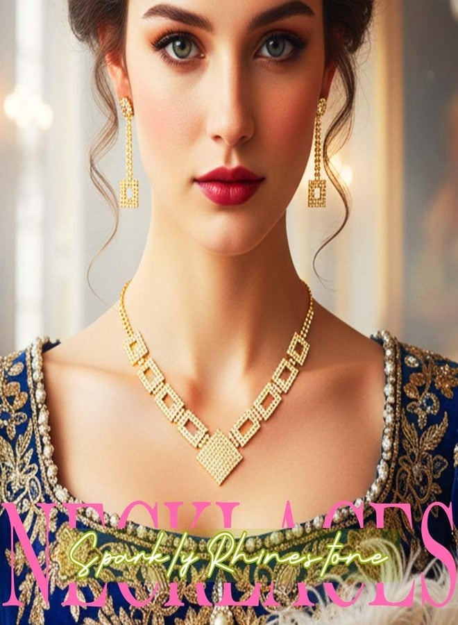 TWINKLEDE Gold Jewelry Set Elegant Earrings and Necklaces for Women - Image 2