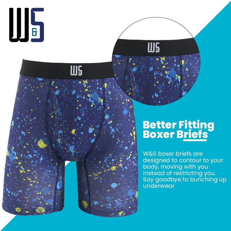 Warriors & Scholars Chafe Safe Pouch Boxer Briefs For Men Pack Of 6, Ultra Soft, Breathable Quick Dry, Moisture-Wicking, Buldge Enhancing Mens Underwear, AM210 L - Image 4