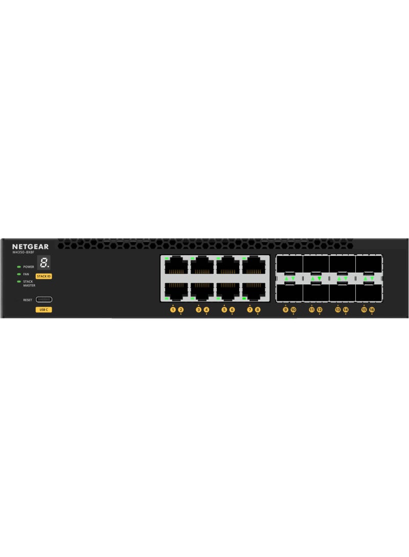 نت جير 8x 10G/Multi-Gig and 8x SFP+ (XSM4316) Managed Switch, Up to 12 kb Jumbo Frame Support, 81.1 W / 254.65 Btu/hr Power Consumption, Black | XSM4316-100NES Black - Image 4