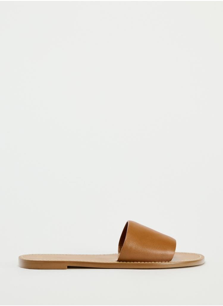 Zara Flat leather slider sandals  - Image 1