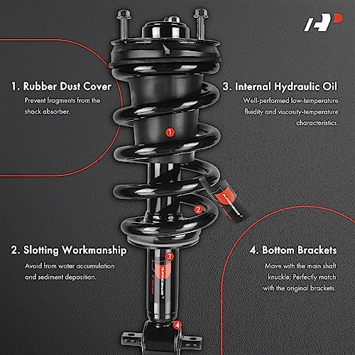 A-Premium 2x Front Strut and Coil Spring Assembly Compatible with Chevy and GMC Vehicles - [w/o 22" Wheels] - Avalance 2007-2013, Suburban 2015-2020, Tahoe 2007-2020, Yukon 2007-2020 - Image 3