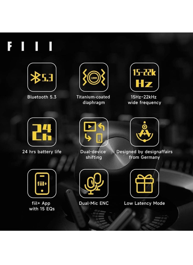 FIIL - FIIL CC Key True Wireless Ear Buds Dual Mic ENC Call Noise Cancelation Bluetooth 5.3 Dual Device Shifting Support Android App For Music And Gaming - Image 1