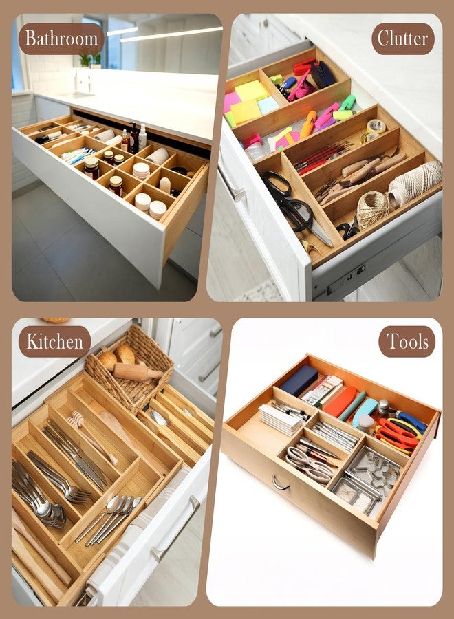 Leinuosen 2 Pack Maple Veneer Wood Drawer Divider Accessory 22 x 2.36 x 0.47 Inch Cuttable DIY Wood Divider for Drawer Organizers, Storing Cutlery, Knives and Tools - Image 5
