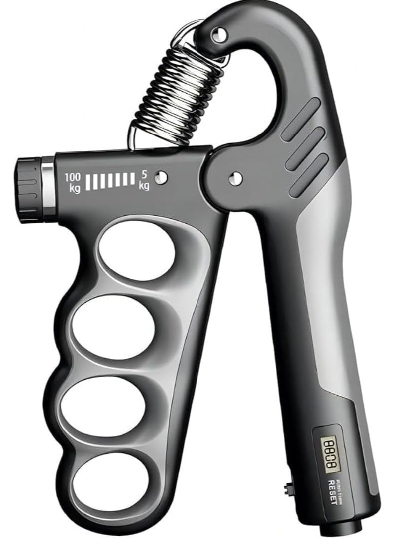 Adjustable hand grip exerciser with digital counter, forearm and finger strengthener, resistance from 5 kg to 100 kg - muscle rehabilitation and strengthening tool. - Image 2
