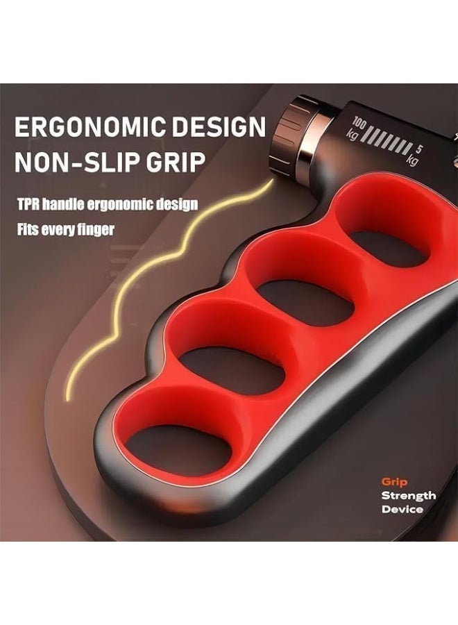 Adjustable hand grip exerciser with digital counter, forearm and finger strengthener, resistance from 5 kg to 100 kg - muscle rehabilitation and strengthening tool. - Image 5