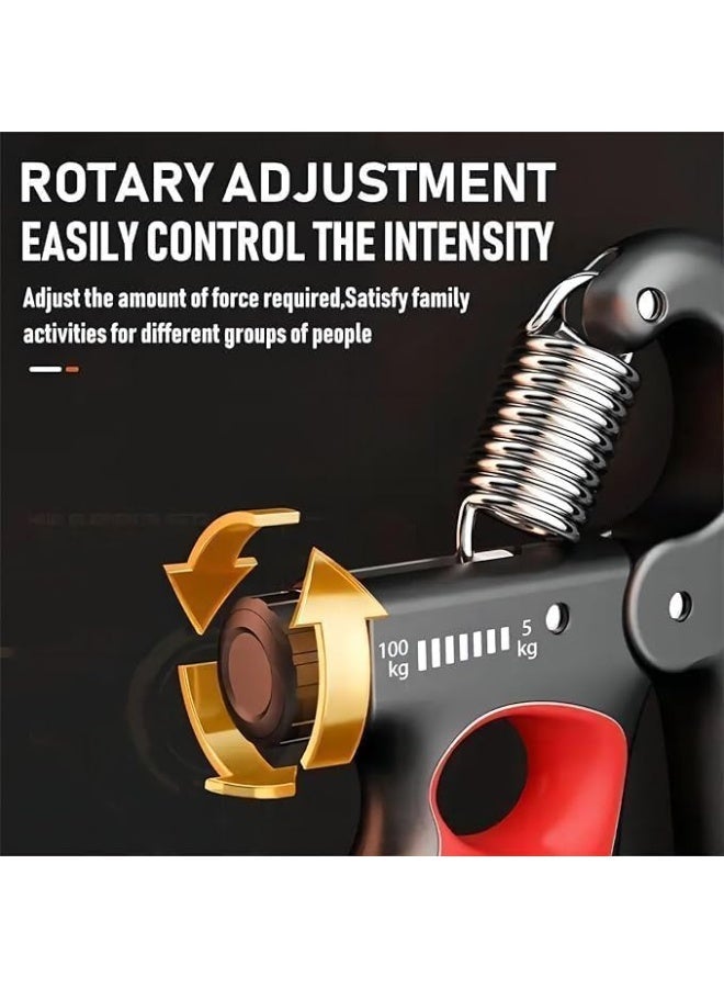 Adjustable hand grip exerciser with digital counter, forearm and finger strengthener, resistance from 5 kg to 100 kg - muscle rehabilitation and strengthening tool. - Image 4