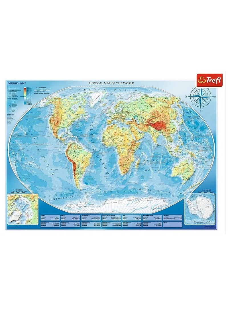 Trefl Physical Map Of The World Jigsaw Puzzle - 4000 Pcs - Image 2