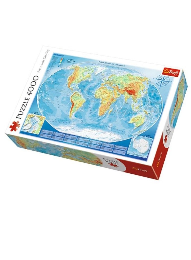 Trefl Physical Map Of The World Jigsaw Puzzle - 4000 Pcs - Image 1