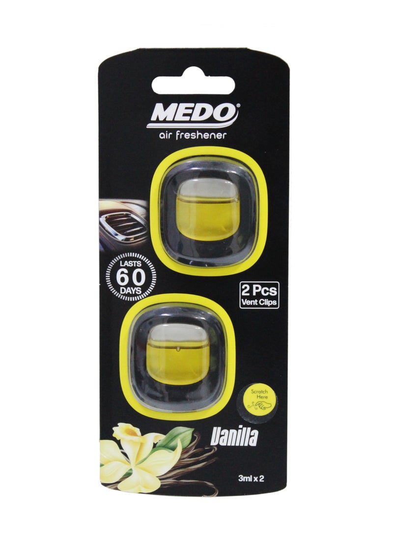 Medo 2Pcs Vent Clips Vanilla Car Air Freshener 