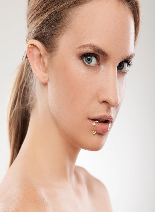 Yolev 8 PCS Gold Septum Ring 16G Septum Jewelry Stainless Steel Horseshoe Earring Nose Lip Rings for Women Small Septum Piercing Clicker Body Jewelry for Men 6/8/10/12mm - Image 5