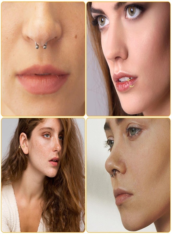 Yolev 8 PCS Gold Septum Ring 16G Septum Jewelry Stainless Steel Horseshoe Earring Nose Lip Rings for Women Small Septum Piercing Clicker Body Jewelry for Men 6/8/10/12mm - Image 3