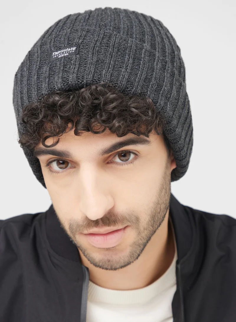 Robert Wood Ribbed Thinsulate Lined Winter Beanie