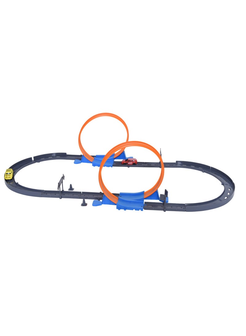 FUNFY Extreme Speed Track Racing Cars Set | Includes Track & Two Pull-Back Cars | Multicolor | Exciting Races & Imaginative Play for Kids - Image 2