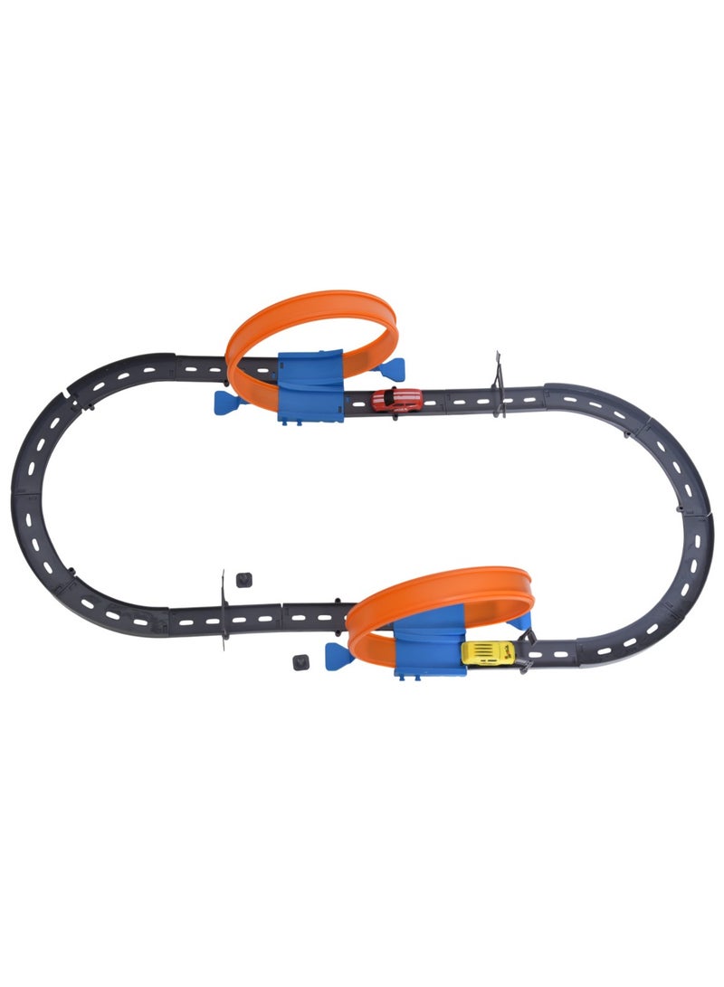 FUNFY Extreme Speed Track Racing Cars Set | Includes Track & Two Pull-Back Cars | Multicolor | Exciting Races & Imaginative Play for Kids - Image 3