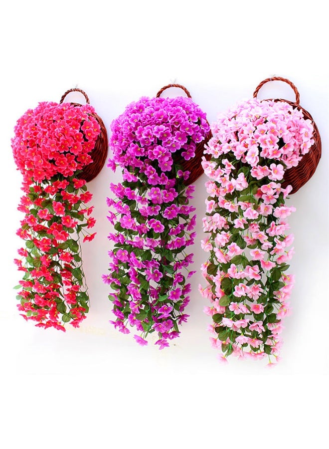 الواحة-TH 1 قطعة محاكاة الزهور البنفسجية الكرم الحرير الزهور الاصطناعية النبات الهزيف الجدار شنقات ديكور الزفاف المنزلي (الأرجواني) - Image 2