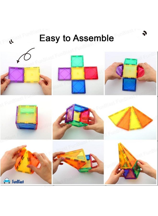 فنبلاست مجموعة مكعبات البناء المغناطيسية السحرية من FunBlast Mag للأطفال - لعبة ألغاز تعليمية للأطفال - (متعددة الألوان؛ 48 قطعة) - Image 4