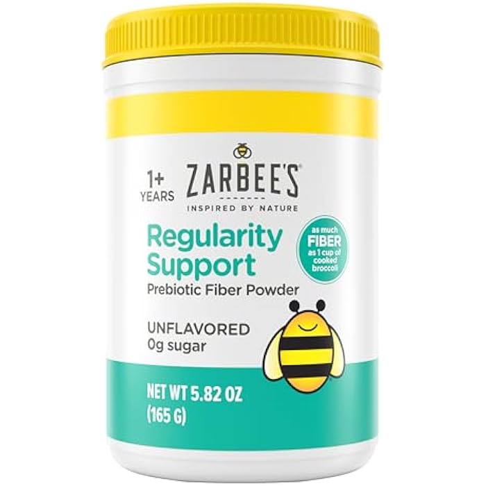 Zarbee's Zarbee’s Children’s Regularity Support Prebiotic Fiber Powder, Flavorless, Sugar Free, Gluten-Free, Daily Fiber Supplement for Kids & Toddlers 1 to 12 Years, 5.82 oz - Image 1