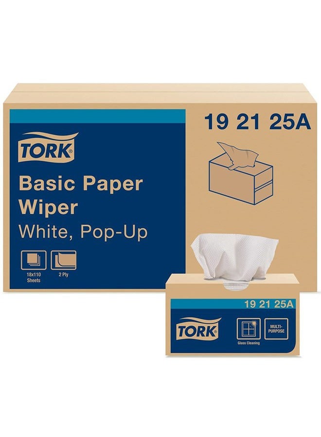 Tork Value Paper Towels White, Pop-up Box, 110 Paper Towels per Pack, 18 Packs  - Image 1