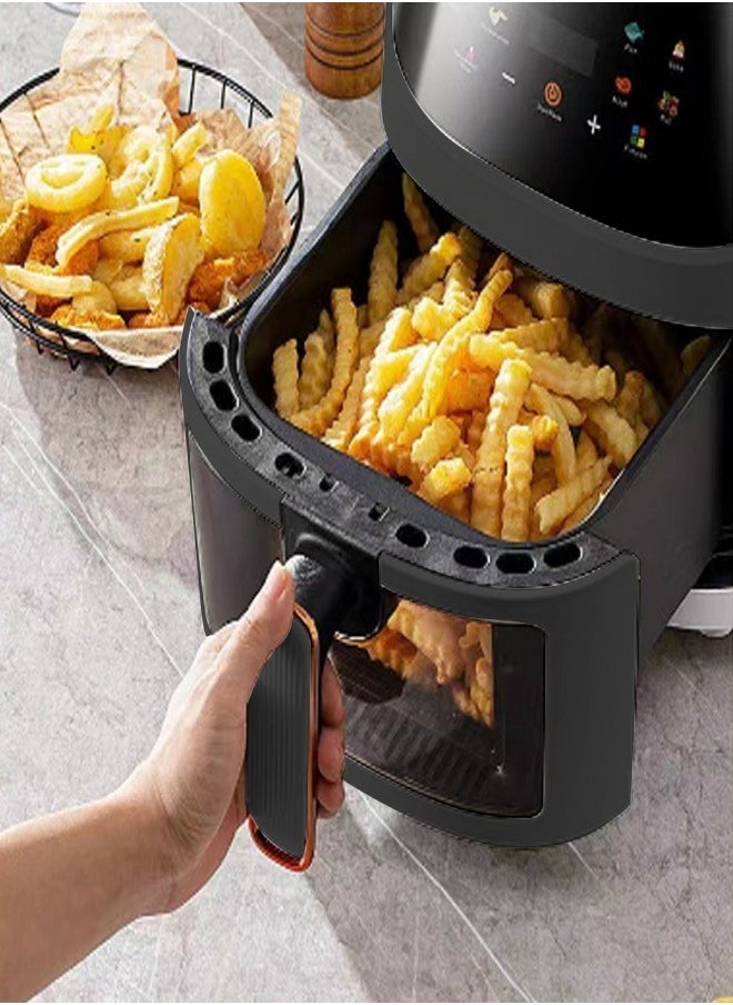 ماركة غير محددة مقلاة الهواء الرقمية ، 2400W ، 8L ، 8 مسبقا ، هش وصحية الطبخ ، تكنولوجيا الهواء السريع و عرض LED ، مثالية للقلي ، الشواء والخبز ( أسود )  - Image 4