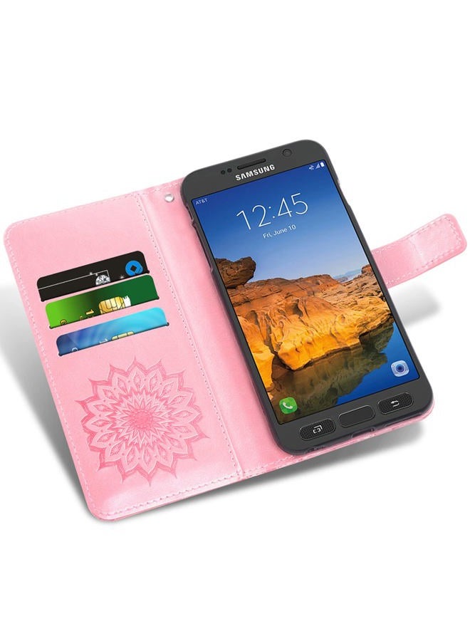 Asuwish Phone Case for Samsung Galaxy S7 Active Wallet with Tempered Glass Screen Protector Leather Slim Flip Cover Card Holder Stand Cell Glaxay S7Active Gaxaly S 7 7Active 7s Galaxies G891A Women Rose Gold - Image 3