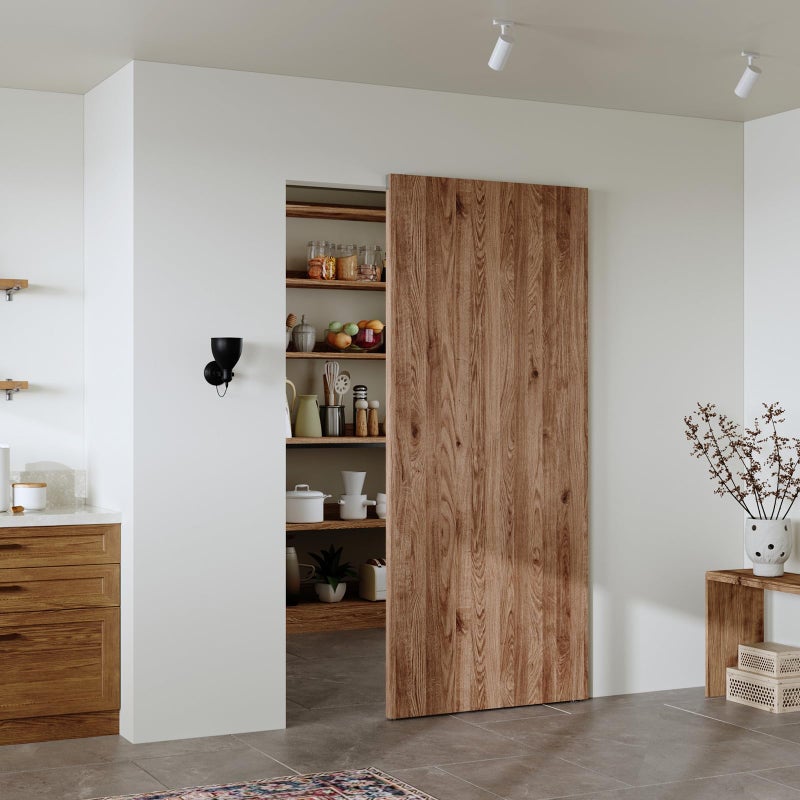 CEAKIAN 36" Concealed Sliding Barn Door Hardware Kit with Soft Close Mechanism for 28in Passage Opening, Hidden Sliding Door Hardware, Trackless Rails, Wall Mount for Interior Wooden Doors (NO Door) - Image 1